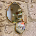 Miroir en laiton artisanal – forme ovale