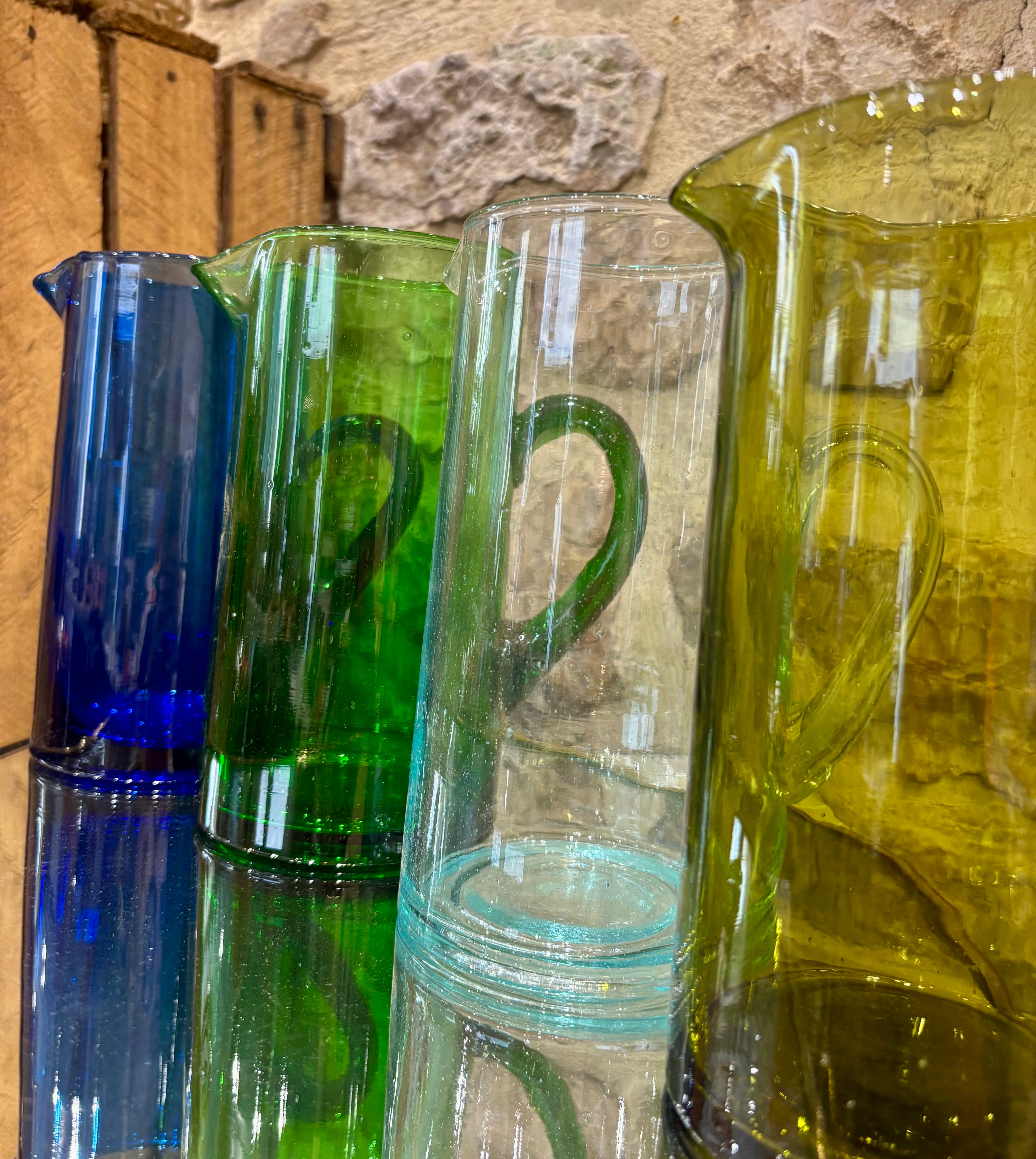 Carafe beldi droite en verre soufflé – Artisanat marocain