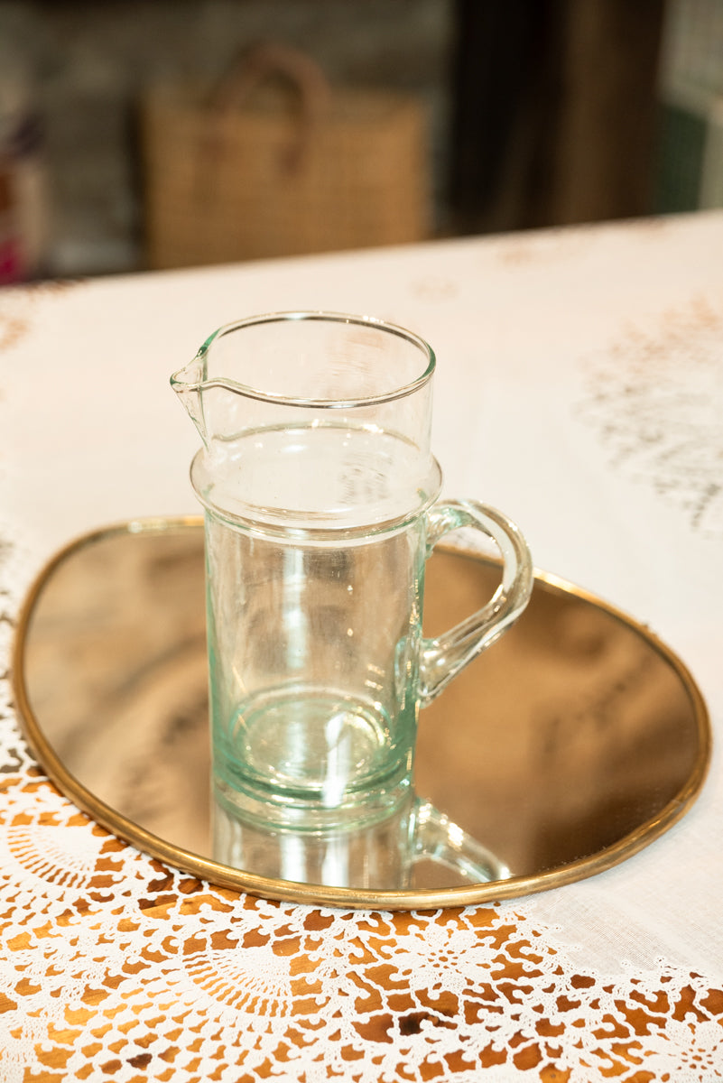 Carafe beldi traditionnelle en verre soufflé – Artisanat marocain