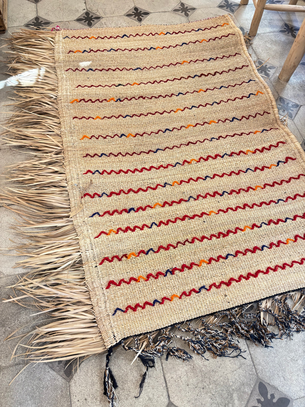 Tapis Berbère tressé - en paille