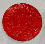 Assiettes en céramique artisanales - rouge ou verte ø 25 cm