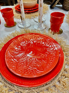 Assiettes en céramique artisanales - rouge ou verte ø 21 cm