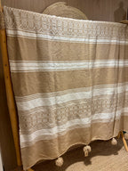 Plaid à pompons marocain beige