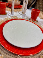 Assiettes en céramique artisanales - rouge ou verte ø 25 cm
