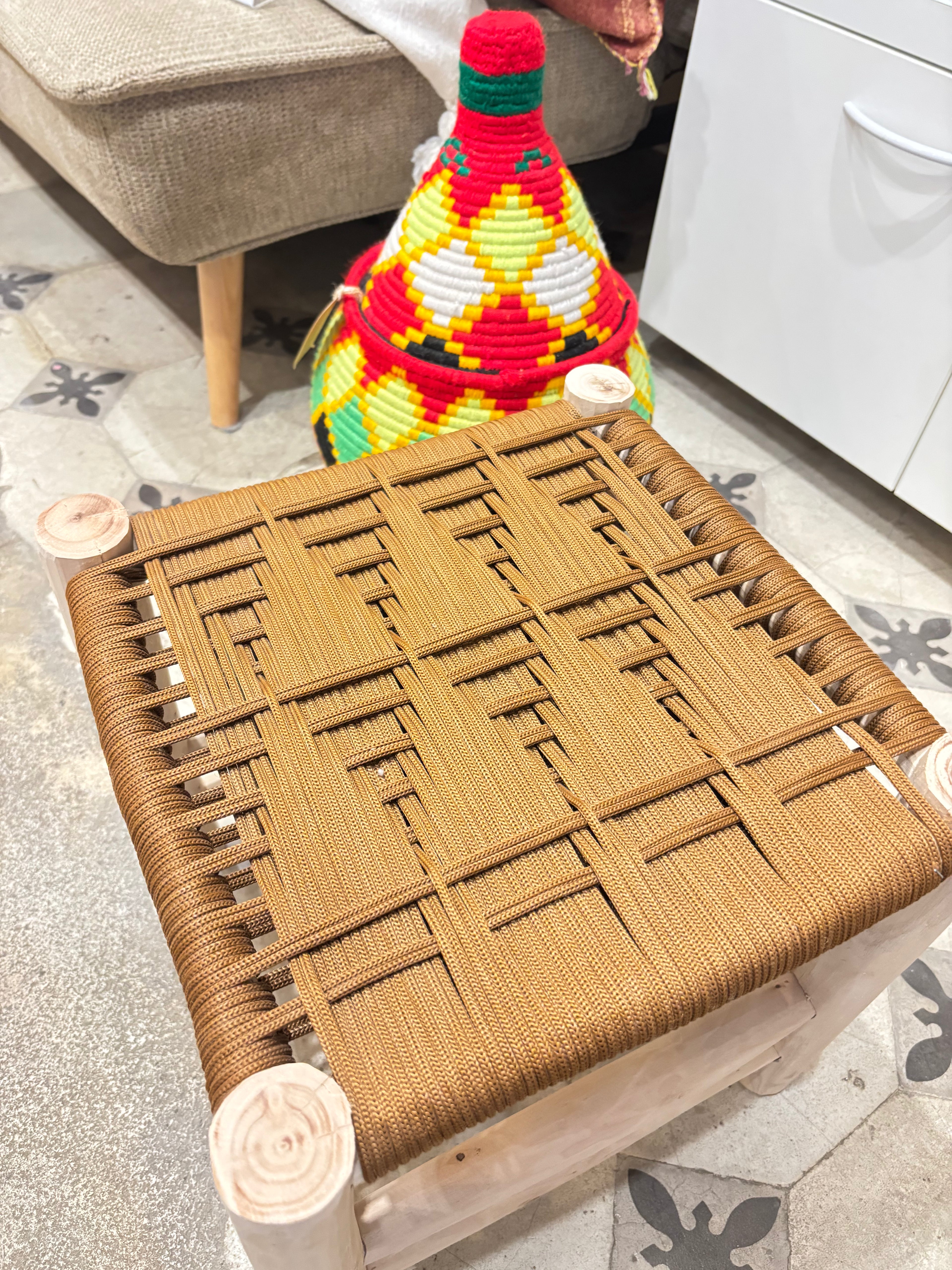 Tabouret marocain en bois