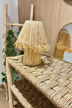 Meuble étagère en bois tressé - personnalisable