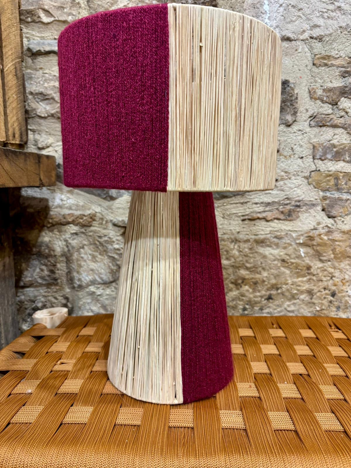 Lampe de chevet en Raphia coloré